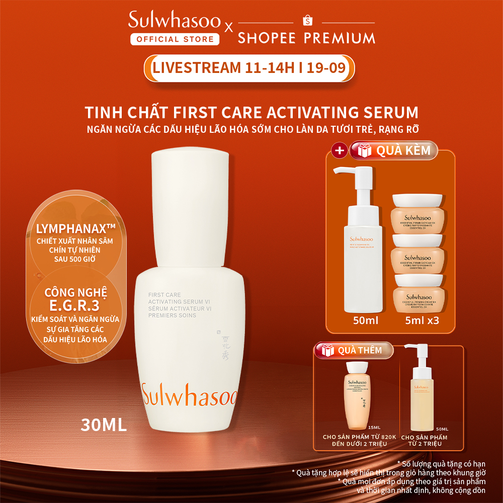 [Lan Ngọc 19.9 11H] Tinh chất chống lão hoá Sulwhasoo First Care Activating Serum 30ML