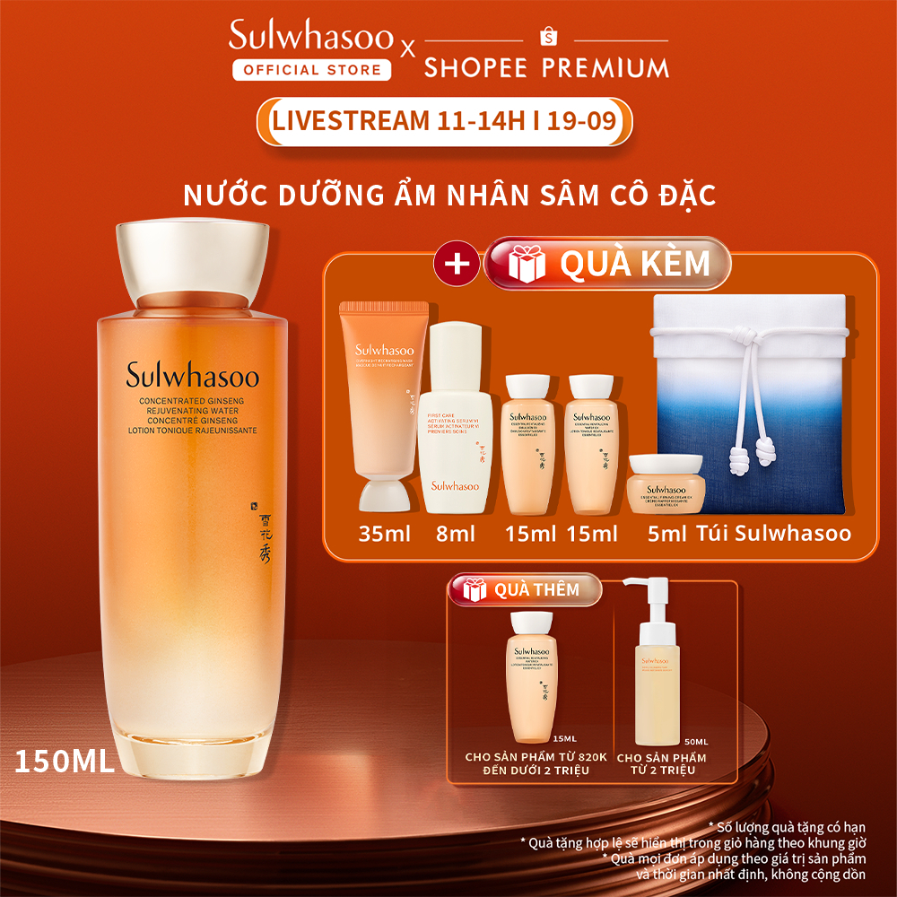 [Lan Ngọc 19.9 11H] Nước Dưỡng Ẩm Nhân Sâm Ngăn Ngừa Lão Hóa 150ml - Sulwhasoo Concentrated Ginseng Rejuvenating Water