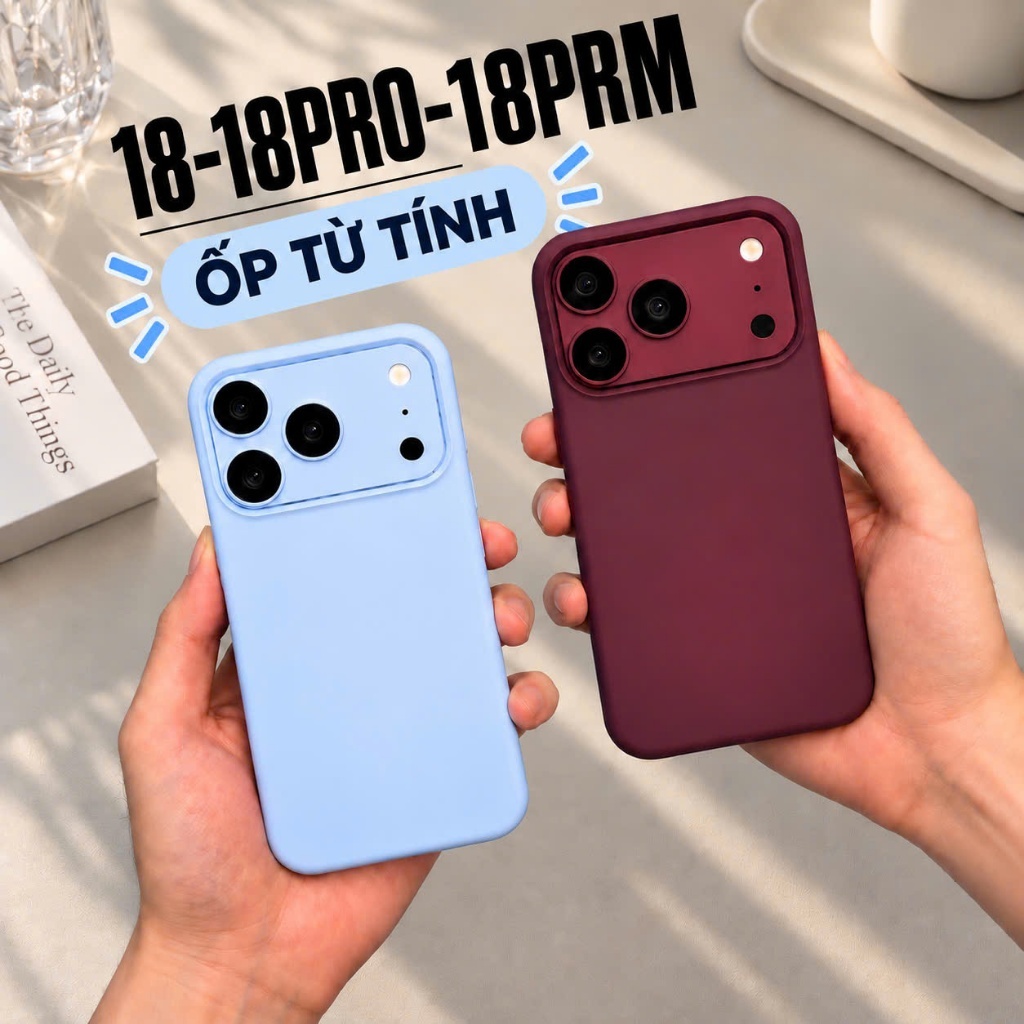 [18PRO-18PRM] Ốp Lưng Iphone Chống Bẩn 18PRO/18PRM CÓ TỪ TÍNH / LÓT NHUNG Nhiều Màu Sắc Hottrend-Tặng Sticker Random