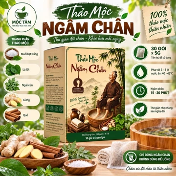 Mua 2 Tặng 1 Thảo Mộc Ngâm Chân Mộc Tâm 30 Gói x 5g – Túi Lọc Thảo Dược Gừng Ngải Cứu Lá Lốt Quế Muối, Tiện Dùng