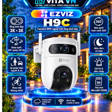 Camera Wifi EZVIZ H9C 6MP, 10MP Camera WiFi quay quét, ống kính kép , Đàm thoại 2 chiều, Có màu ban đêm