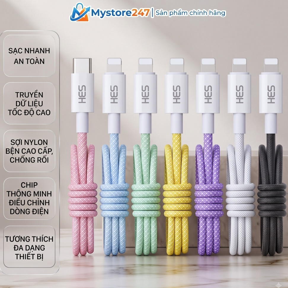 (TOP 2 Bán Chạy) Cáp Sạc Nhanh PD 20w Dài 3M, 2M, 1M Dây Sạc Nhanh Dù Chống Đứt Dùng Cho Củ Cạc Nhanh ip Type C To Light