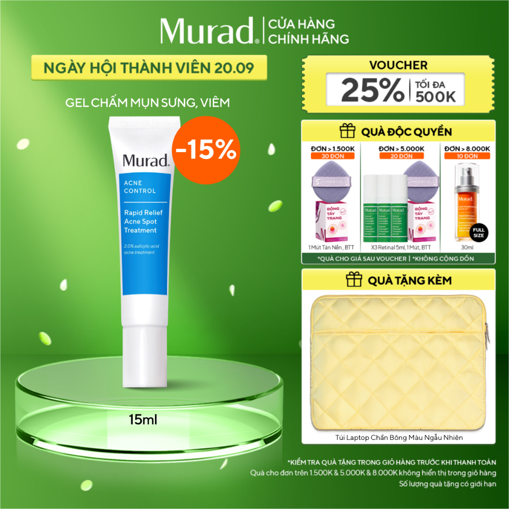 [HSD 11 THÁNG] Gel chấm mụn Murad Rapid Relief Acne Treatment 15ml