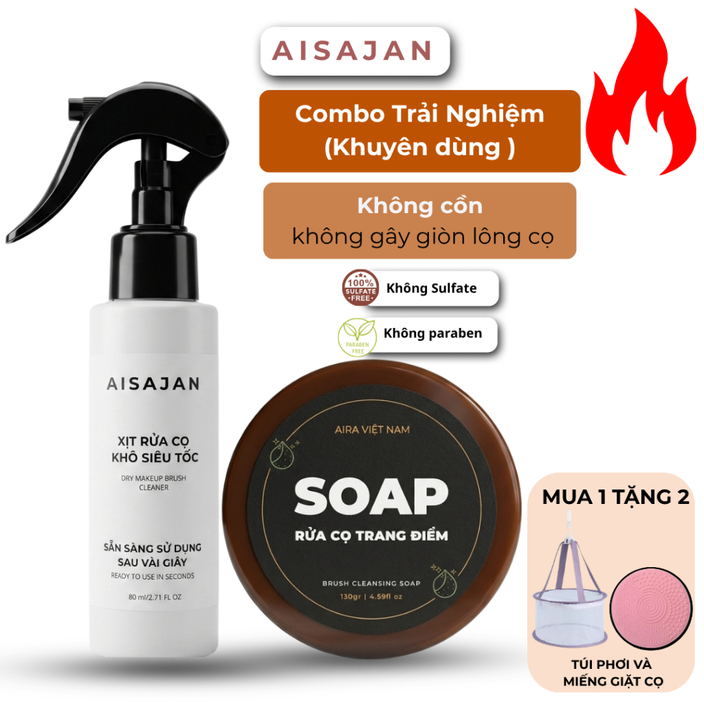 Combo làm sạch cọ cho makeup chuyên nghiệp