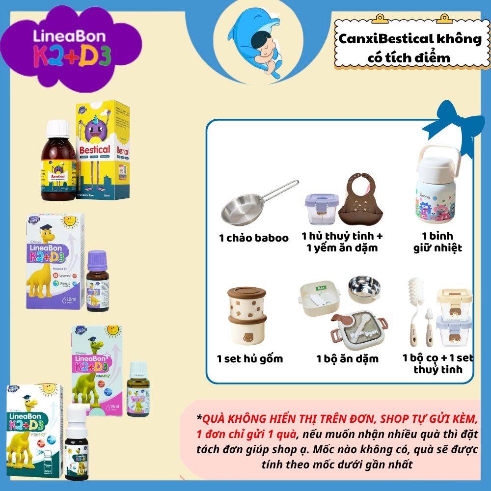 LineaBon/Canxi Bestical hỗ trợ hấp thụ canxi, phát triển chiều cao giúp bé khỏe mạnh MECAHEO