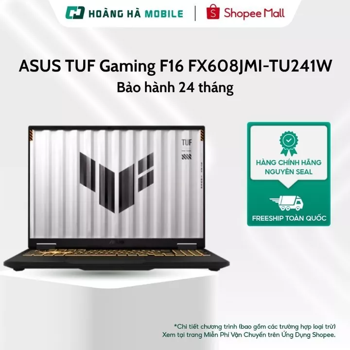 Laptop ASUS TUF Gaming F16 FX608JMI-TU241W (Core i7-14650HX/RTX 5060 8GB/16GB DDR5/512GB SSD/16"FHD 144Hz/Win 11/Xám)