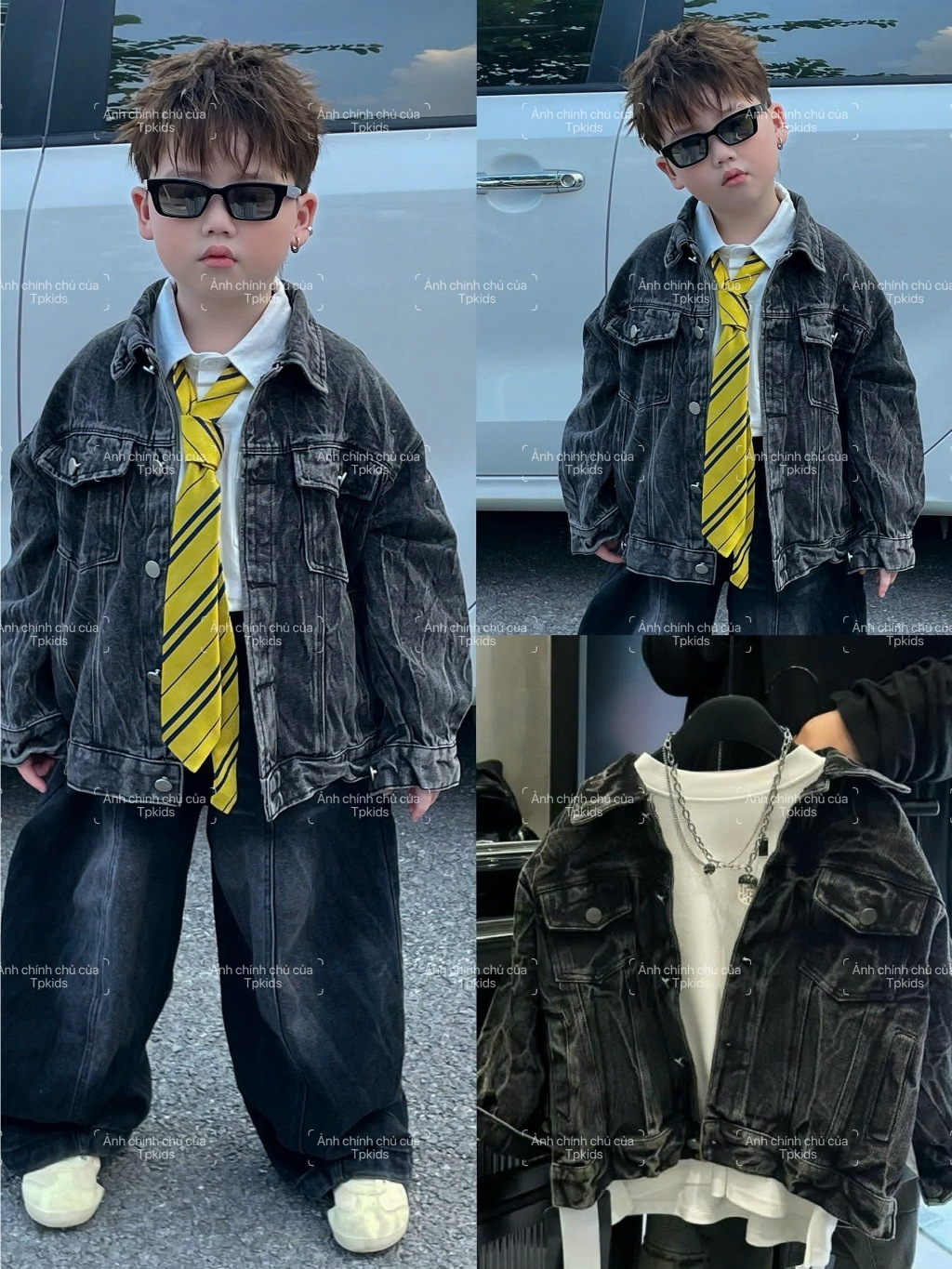 [bán tách lẻ]Áo khoác bò loang cho bé trai phong cách hàn quốc,quần baggy,áo khoác denim trẻ em thu đông,TPKIDS,[M1340]