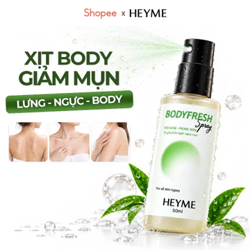 Xịt Mụn Lưng HEYME, Góp Phần Giảm Mụn Lưng, Mụn Cơ Thể 50ml, HEYME BODYFRESH Spray Hỗ Trợ Giảm Viêm Nang Lông Và Mờ Thâm