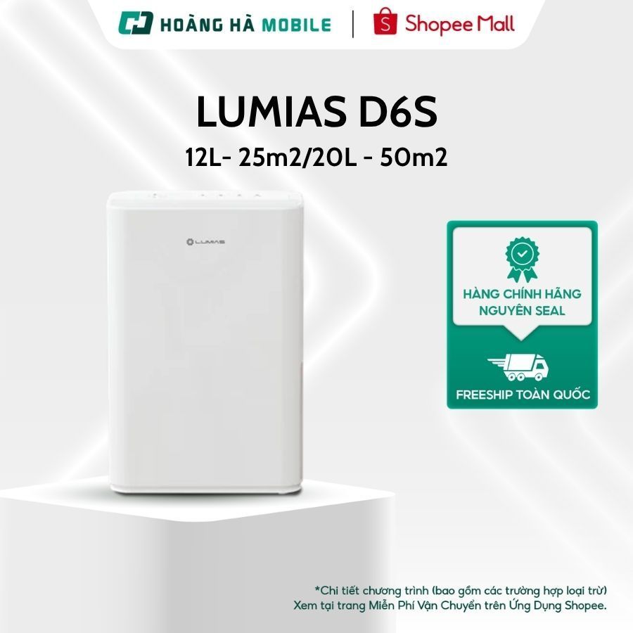Máy hút ẩm kiêm lọc không khí LUMIAS D6S-30L - 125m2/ 60L - 150m2