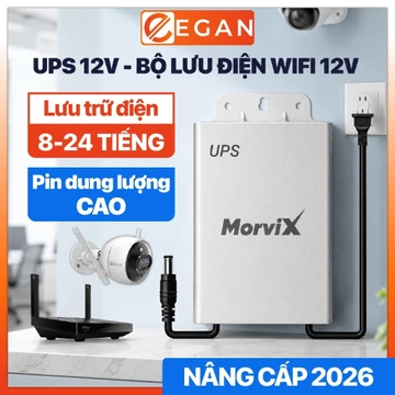 Bộ lưu điện wifi ups 12v cho modem wifi camera, bộ tích điện cho wifi, ups camera 12v dung lượng cao chính hãng MORVIX
