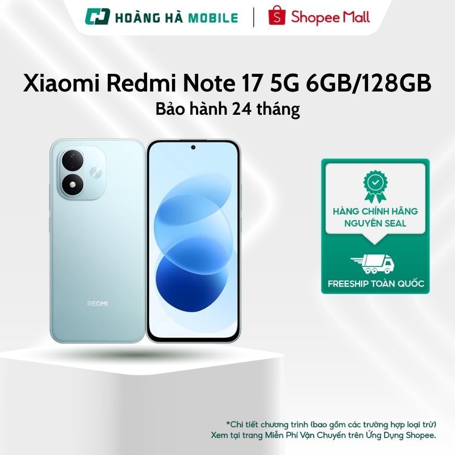 Điện thoại Xiaomi Redmi Note 17 5G 6GB/128GB NFC Pin 7700mAh  Snapdragon 4 Gen 4 - Chính hãng