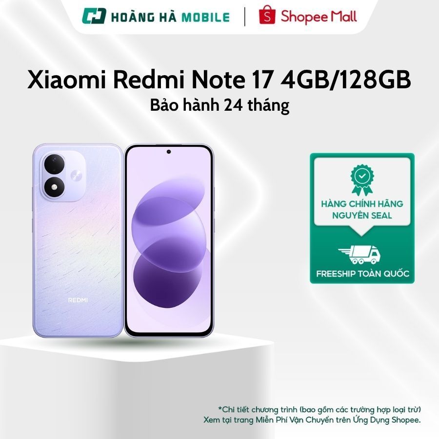Điện thoại Xiaomi Redmi Note 17 4GB/128GB NFC AMOLED 120Hz Pin  7700mAh  Snapdragon 6s 4G Gen 2 - Chính hãng
