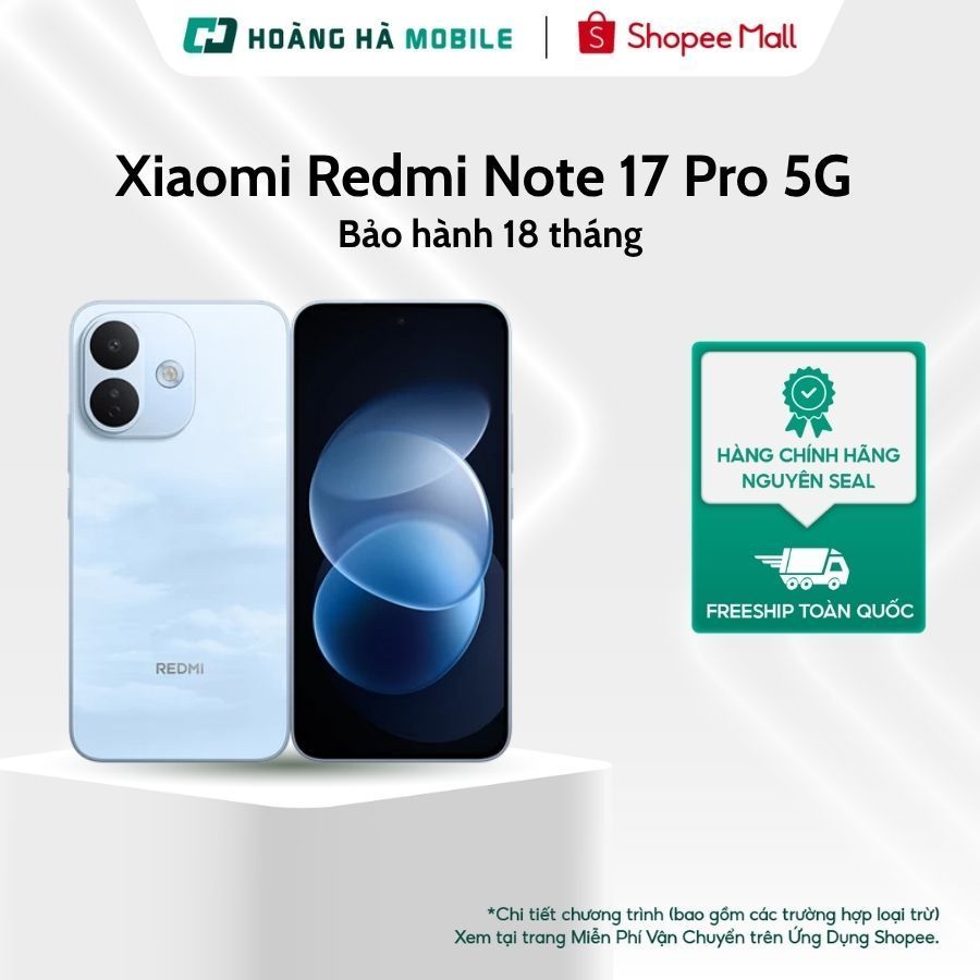 Điện thoại Xiaomi Redmi Note 17 Pro 5G 6GB/256GB  AMOLED 120Hz  Snapdragon 6s Gen 4 Pin  8340 mAh - Chính hãng