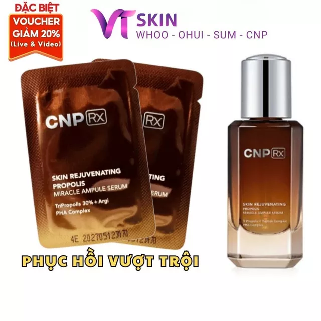 10 Gói Sample Tinh chất Keo Ong Trẻ Hóa, Tái Tạo CNPRx Skin Rejuvenating Propolis Miracle Ampule Serum ViNguyenSkin