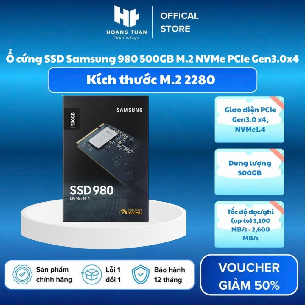Ổ cứng SSD Samsung 980 500GB M.2 NVMe PCIe Gen3.0x4 chính hãng, Random ...