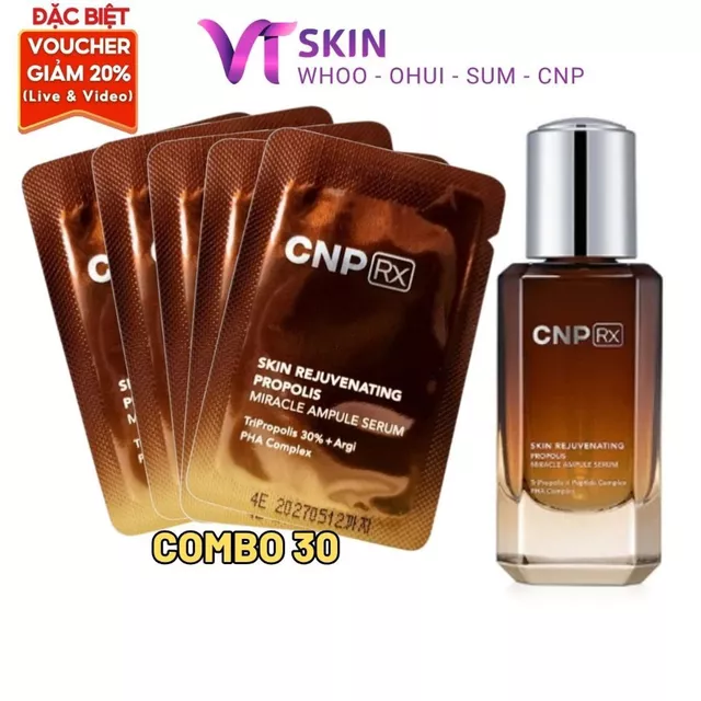 30 GÓI Tinh chất Keo Ong Trẻ Hóa, Tái Tạo CNPRx Skin Rejuvenating Propolis Miracle Ampule Serum - ViNguyenSkin