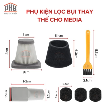 Lõi lọc Hepa máy hút bụi thay thế cho Midea sc861 sc861a, cốc Lọc máy hút bụi Media, mút lọc bụi