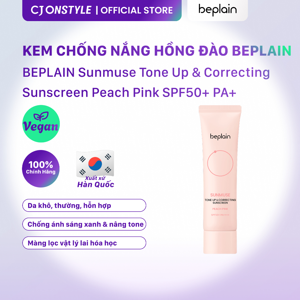 [LIVE] Kem chống nắng Beplain SPF50+ PA++++ nâng tone tự nhiên 50ml | BigBuy360 - bigbuy360.vn