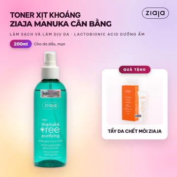 Toner Xịt Ziaja Manuka Se Khít Lỗ Chân Lông, Giảm Mụn Ziaja Manuka Tree Purifying Astringent Face Toner 200ml–Làm Dịu Da