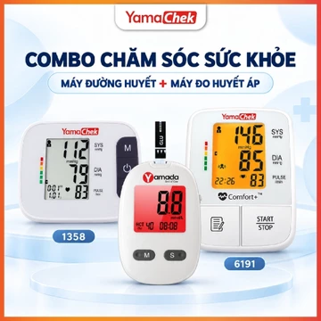 Combo Máy đo huyết áp YamaChek và Máy đo đường huyết Yamada, trợ lý ảo giọng nói Tiếng Việt