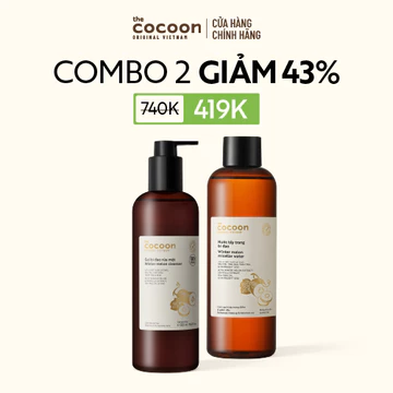 [MUA 2 GIẢM 43%] Combo 1 Gel bí đao rửa mặt Cocoon 500ml + 1 Nước tẩy trang bí đao Cocoon 500ml