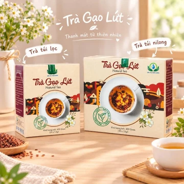 COMBO Trà Gạo Lứt Đỏ, Gạo Lứt Tím Hộp 30 Loại Túi Nilon Siêu Thị Thiên Nhiên