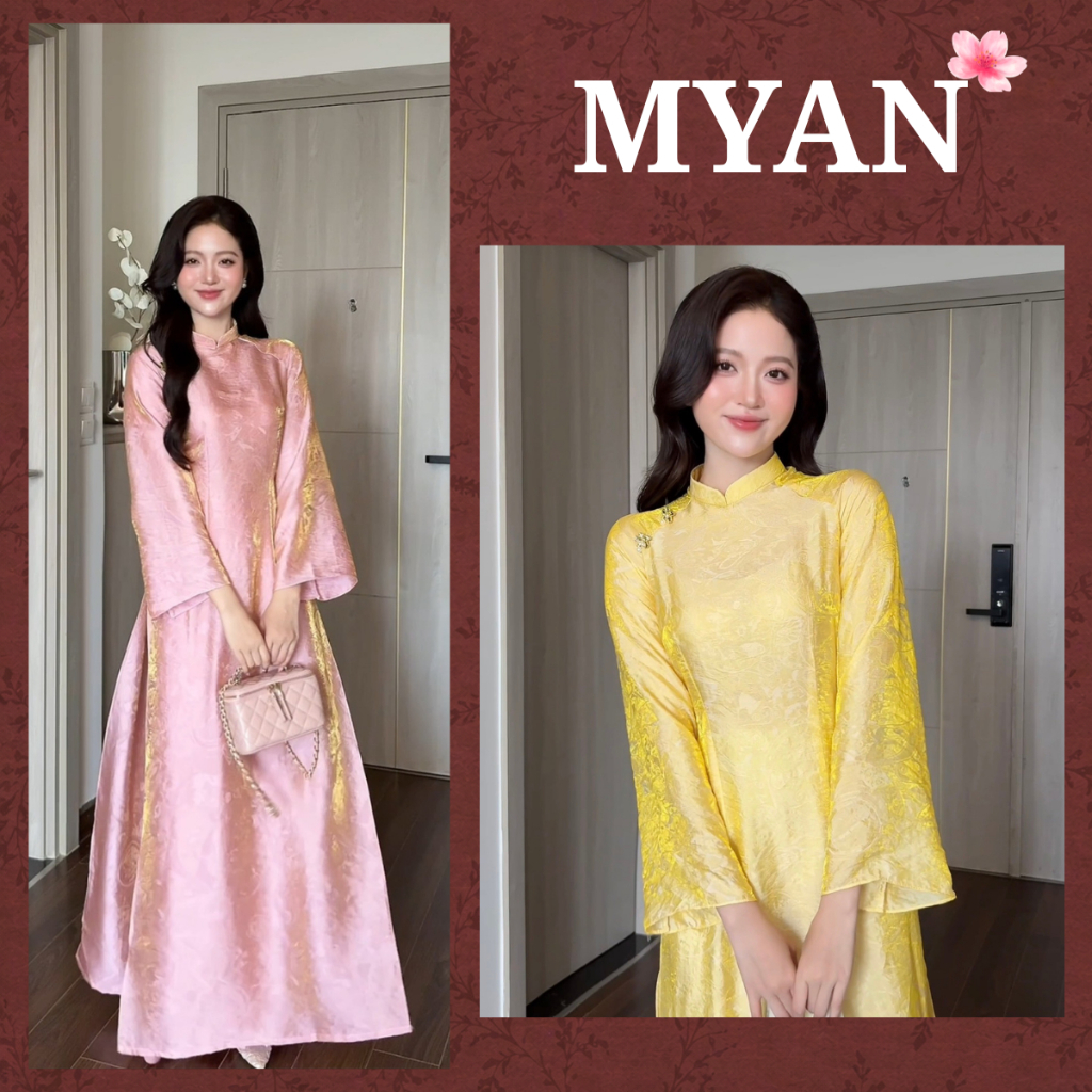 [SẴN HÀNG Hỏa tốc] Áo dài KIM ÁNH, áo dài truyền thống chiết eo, tay loe tà dài rộng chữ A dịu dàng - Áo dài Mỹ An