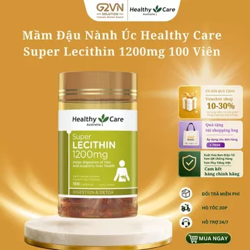 TPBVSK Mầm đậu nành Healthy Care Super Lecithin 1200mg của Úc 100 viên nhập khẩu