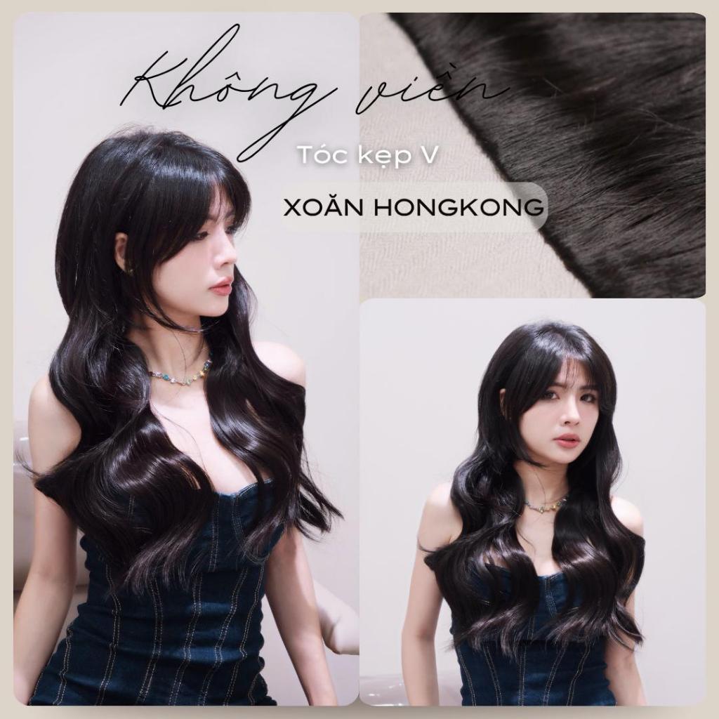 Tóc Kẹp V KHÔNG VIỀN Xoăn HongKong - Tóc kẹp Hăng Hanna