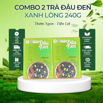 Combo 2 Hộp Trà Đậu Đen Xanh Lòng 240G, Trà Túi Lọc Đậu Đen Chiêm Hóa Vị Thơm Thanh Dịu Trúc Hồng Trà 1982