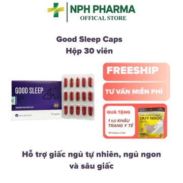 {NHẬP KHẨU} Good Sleep Caps Viên uống ngủ ngon, Hỗ trợ giấc ngủ tự nhiên, ngủ ngon và sâu giấc (Hộp 30 viên) - Châu Âu