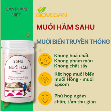 Muối Hầm Sahu Muối biển truyền thống Ăn thực dưỡng - Ăn Chay - Ăn Kiêng BioVegan