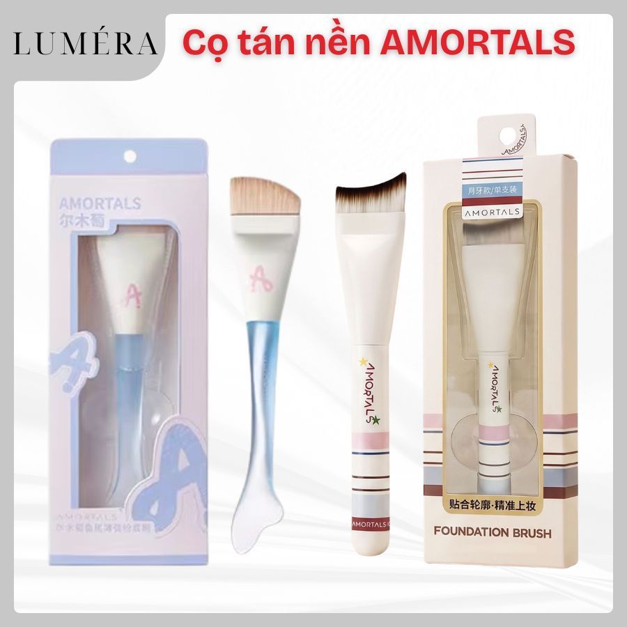 Cọ Tán Nền Tiên Cá AMORTALS, Set Cọ Kèm Mút Và Khay Dàn Nền, Bí Quyết Lớp Nền Mỏng Mịn Tự Nhiên, Không Gây Vệt Kem
