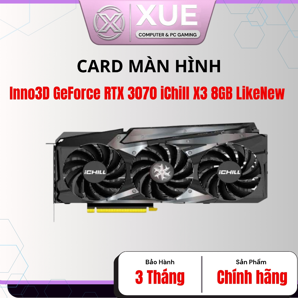 [LIKENEW / 2ND] Card đồ họa VGA Inno3D RTX 3070 iChill X3 8GB | Bảo Hành 3 Tháng