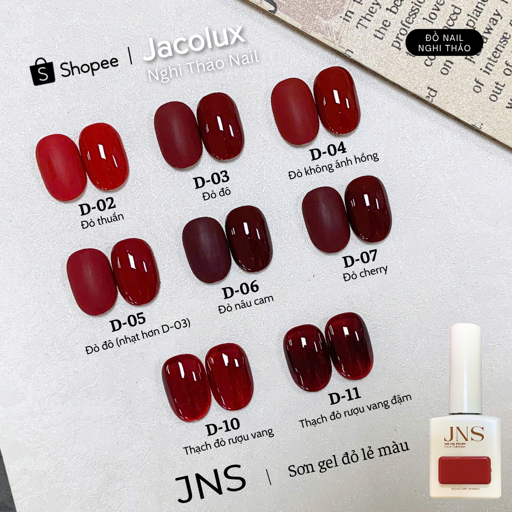 Sơn gel đỏ lẻ màu JNS đồ làm nails Nghi Thảo GJNSX | BigBuy360 - bigbuy360.vn