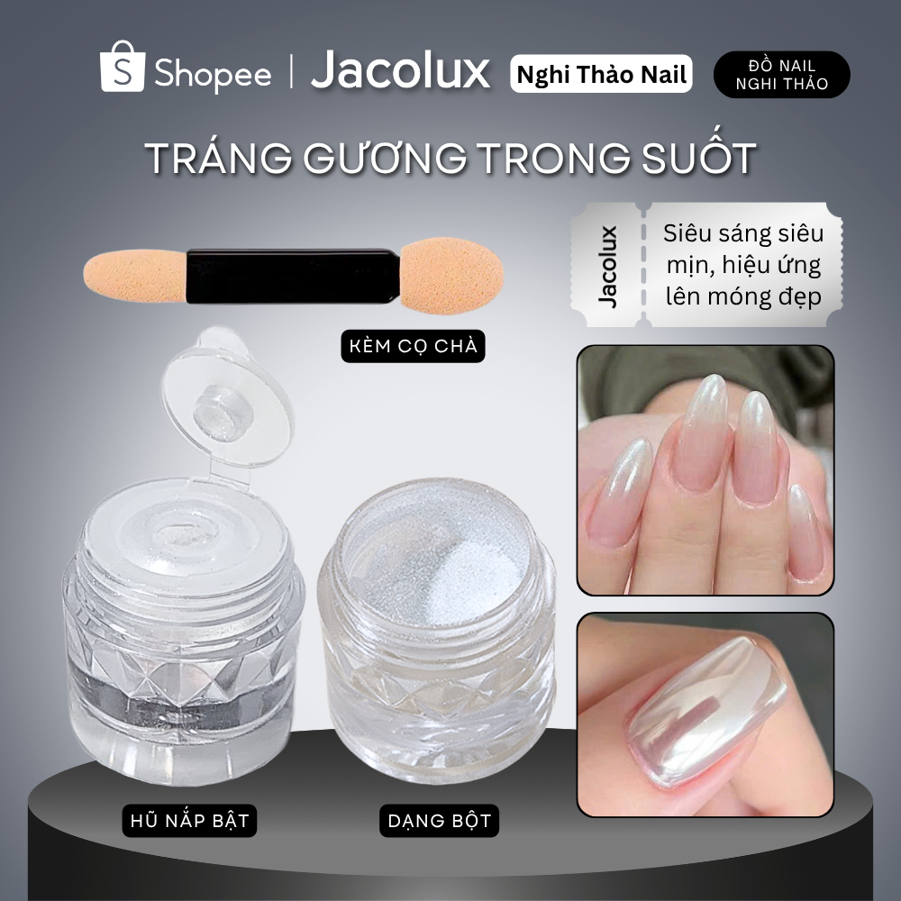 Tráng gương ngọc trai trắng trong suốt đồ làm nails Nghi Thảo BTGA