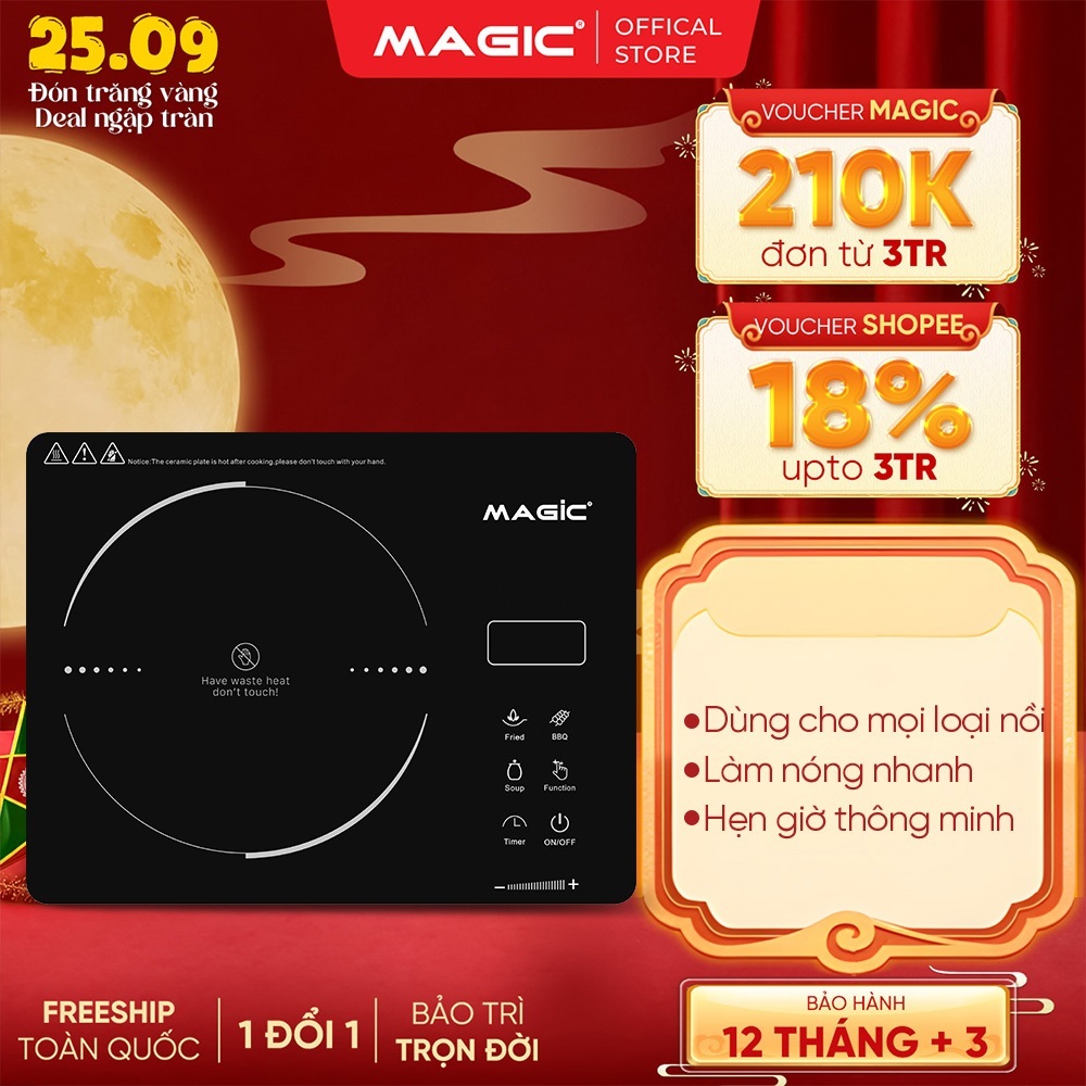 Bếp hồng ngoại Magic A-55, Công suất 2200W, Bếp đơn, Hàng chính hãng, Bảo hành 12 tháng