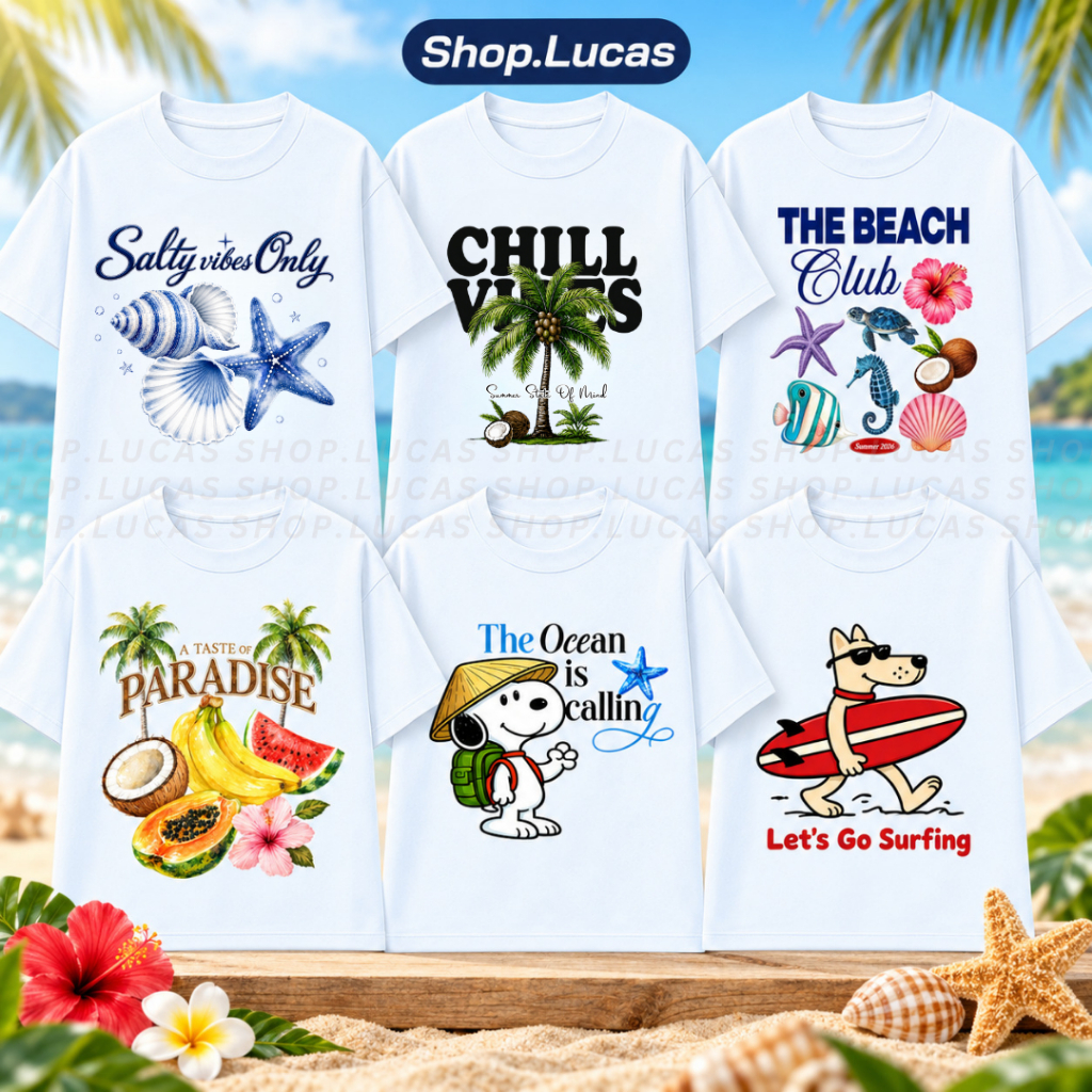 Áo Thun Du Lịch Đi Biển Việt Nam Unisex In Hình Cổ Tròn Chất Cotton Shoplucas Local Brand