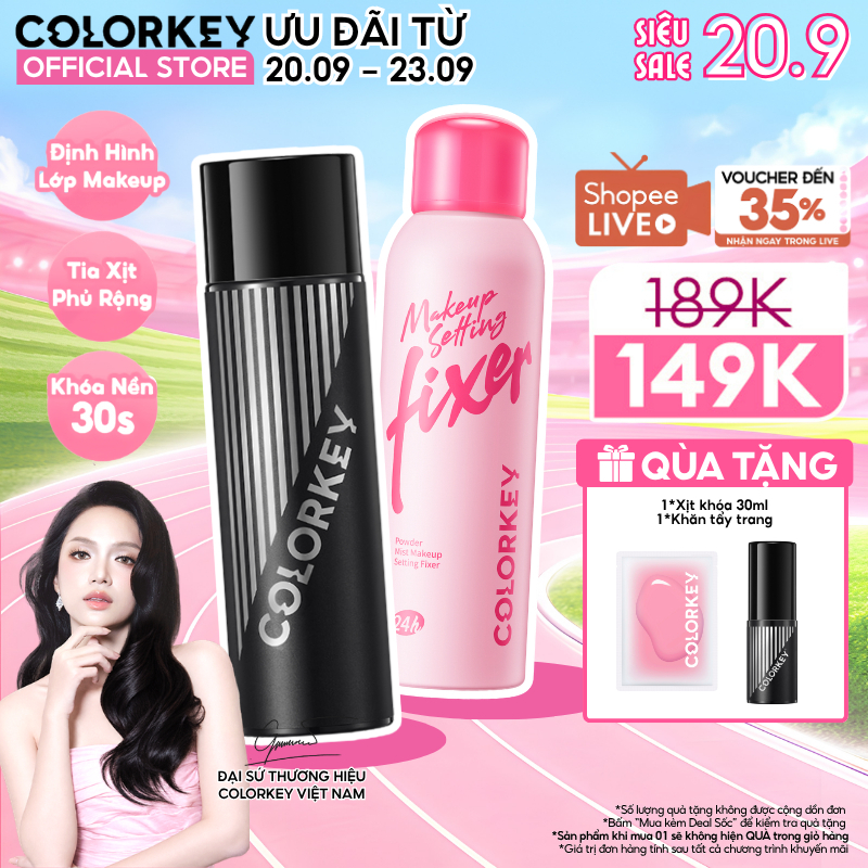 [BEST SELLER] Xịt Khóa Nền Colorkey 100ml - Kiềm Dầu, Giữ Makeup Lâu Trôi, Không Mốc Nền, Hỗ Trợ Cấp Ẩm Nhẹ