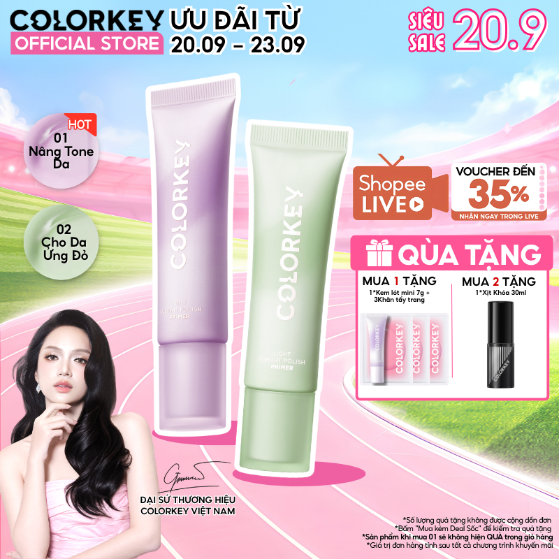 Kem Lót Colorkey Nâng Tone 30g - Hiệu Chỉnh Da Xỉn Màu , Mỏng Nhẹ, Không Bí Da, Giúp Lớp Nền Bền Lâu
