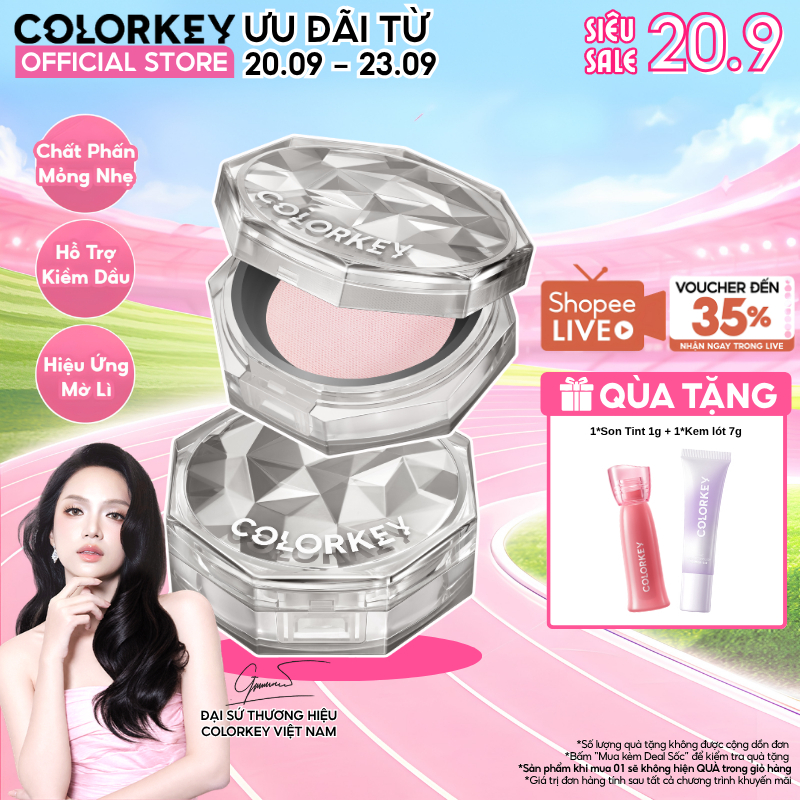 Phấn Phủ Bột Colorkey Kiềm Dầu 8g - Không Bị Flashback, Hạt Phấn Siêu Mịn, Mờ Lỗ Chân Lông, Lâu Trôi
