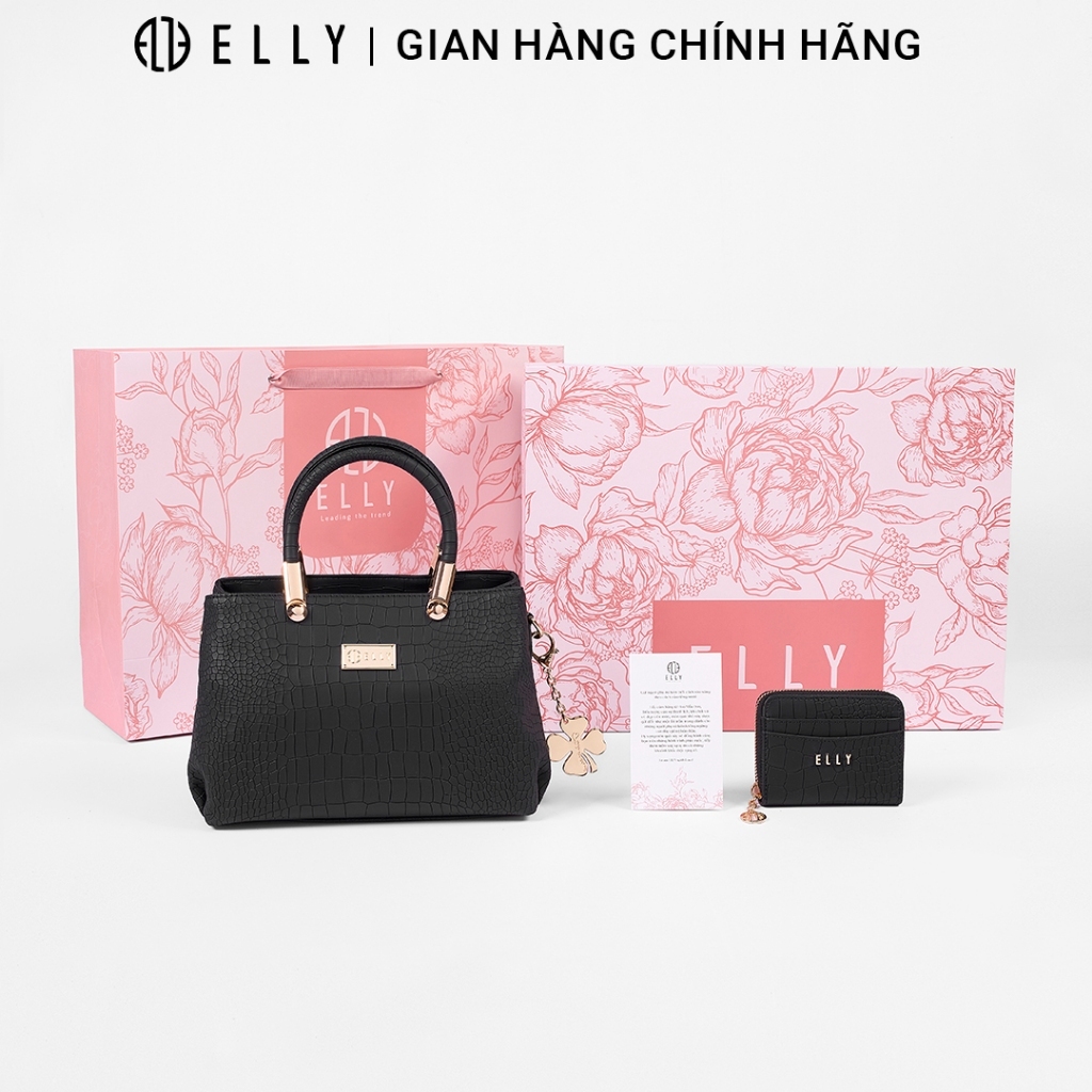 [BST 20.10] Bộ quà tặng 20/10 ELLY HTX21 túi xách ví charm cao cấp thời trang dành cho mẹ vợ người yêu cô giáo