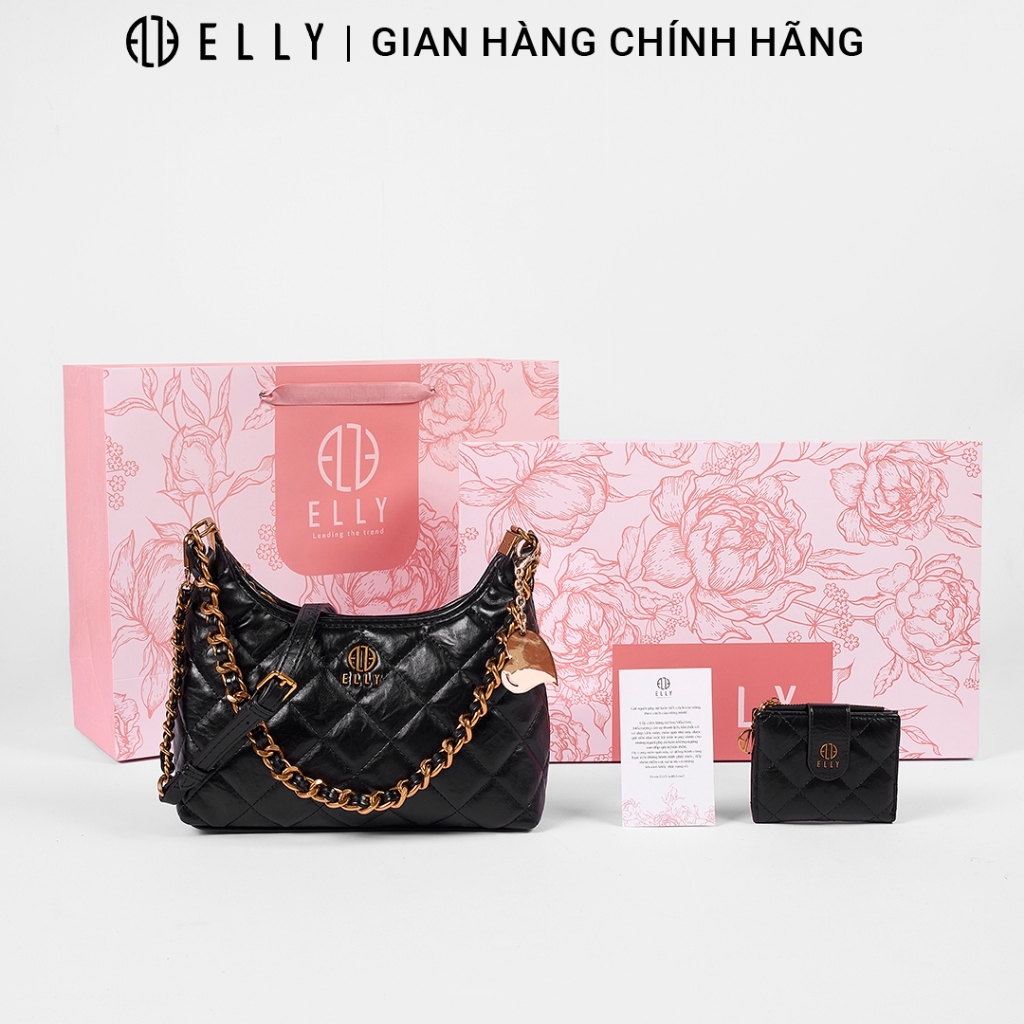 [BST 20.10]  Bộ quà tặng 20/10 ELLY HTX382-2 túi xách ví charm cao cấp dành cho mẹ vợ người yêu cô giáo