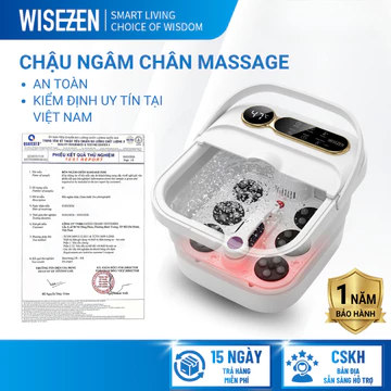 Bồn Ngâm Chân Massage Wisezen Gấp Gọn Massage Ngâm Chân Hồng Ngoại Sục Khí Con Lăn Massage Tự động Bảo Hành 12 Tháng