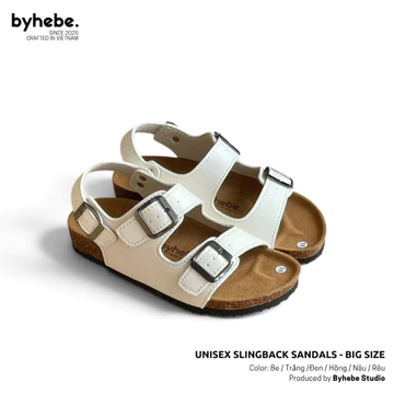 Sandal đế trấu công thái học Byhebe quai hậu, giày sandal nam nữ lót da lộn quai mềm chống trơn trượt - NL02