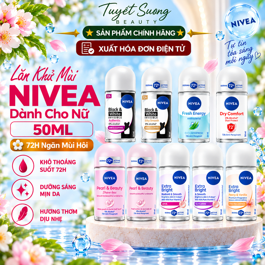 LĂN ngăn mùi NIVEA dành cho Nữ ( 50ml ) CHÍNH HÃNG