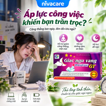Giấc Ngủ Vàng GT Hộp 30 Viên Hỗ Trợ Giấc Ngủ Ngon, Giảm Căng Thẳng Mệt Mỏi