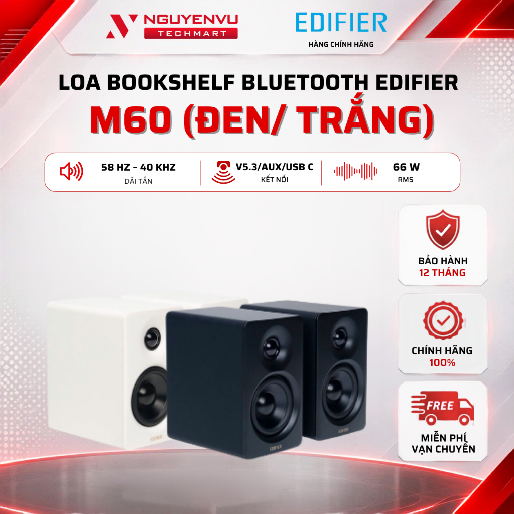 [CHÍNH HÃNG] Loa Bluetooth Edifier M60 - Hi-Res Audio / 66W / Bluetooth 5.3 - BẢO HÀNH 12 THÁNG | BigBuy360 - bigbuy360.vn