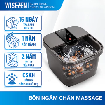 Máy Ngâm Chân Massage Wisezen Bồn Ngâm Chân Hồng Ngoại Gấp Gọn Tự Động Làm Nóng Chống Giật Mát Xa Tự Động Chính Hãng