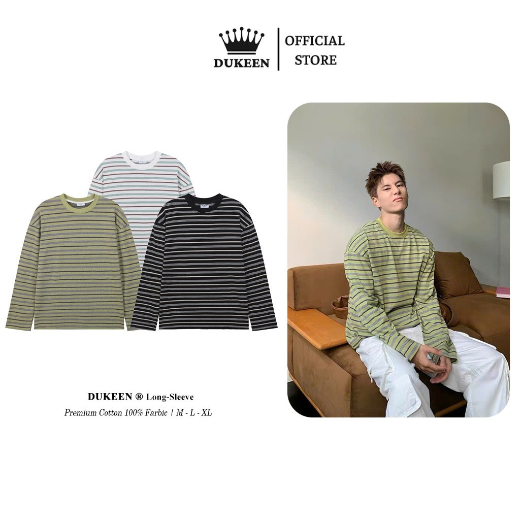 Áo Thun Kẻ Tay Dài DUKEEN Longsleeve Cotton Form Relaxed Fit Nam Nữ Unisex Local Brand AD138